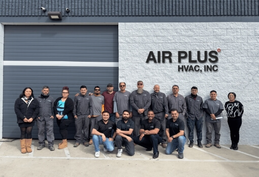 The Air Plus HVAC, Inc. in front of the company headquarters.