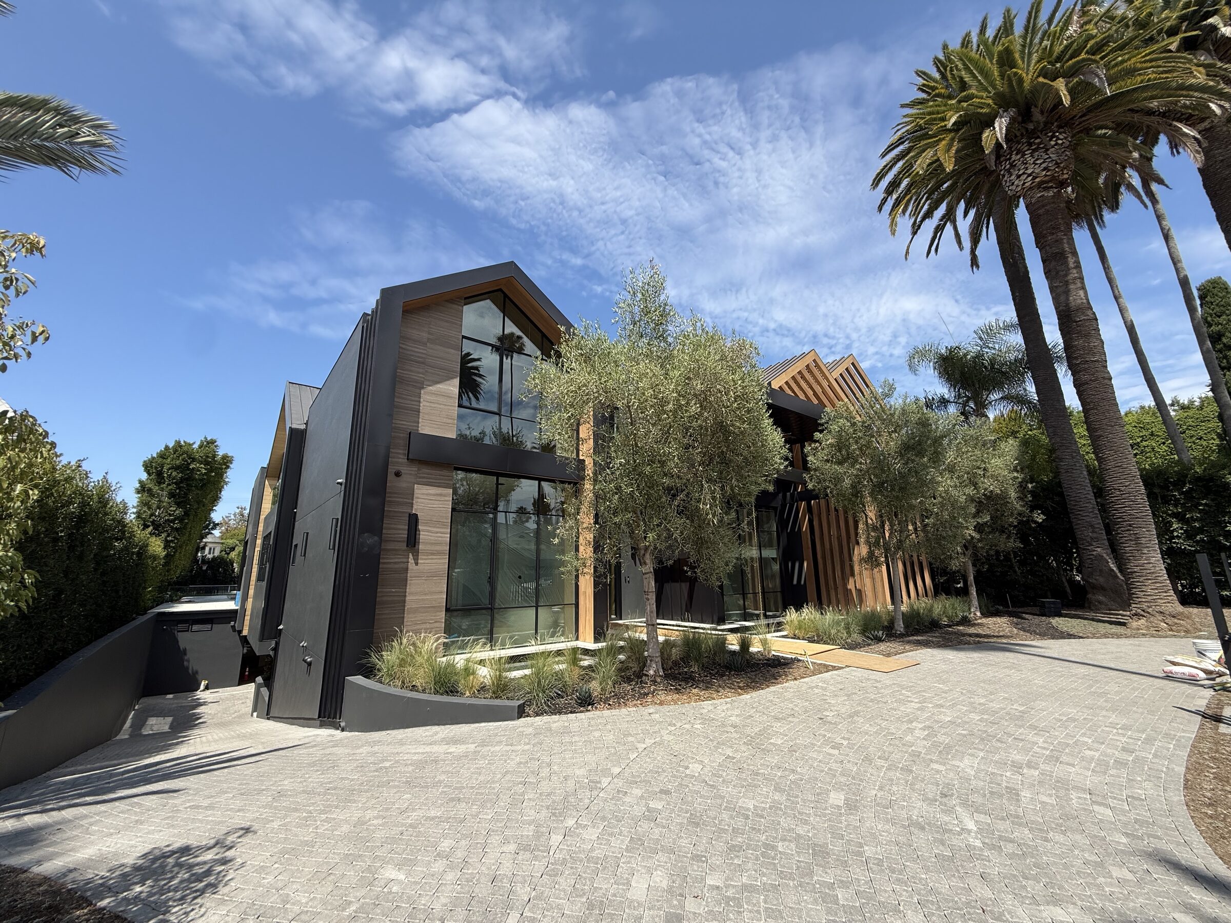 Modern Los Angeles home with wood and glass walls, finished with a new Air Plus HVAC system