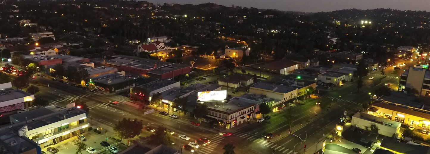 Eagle Rock at night.